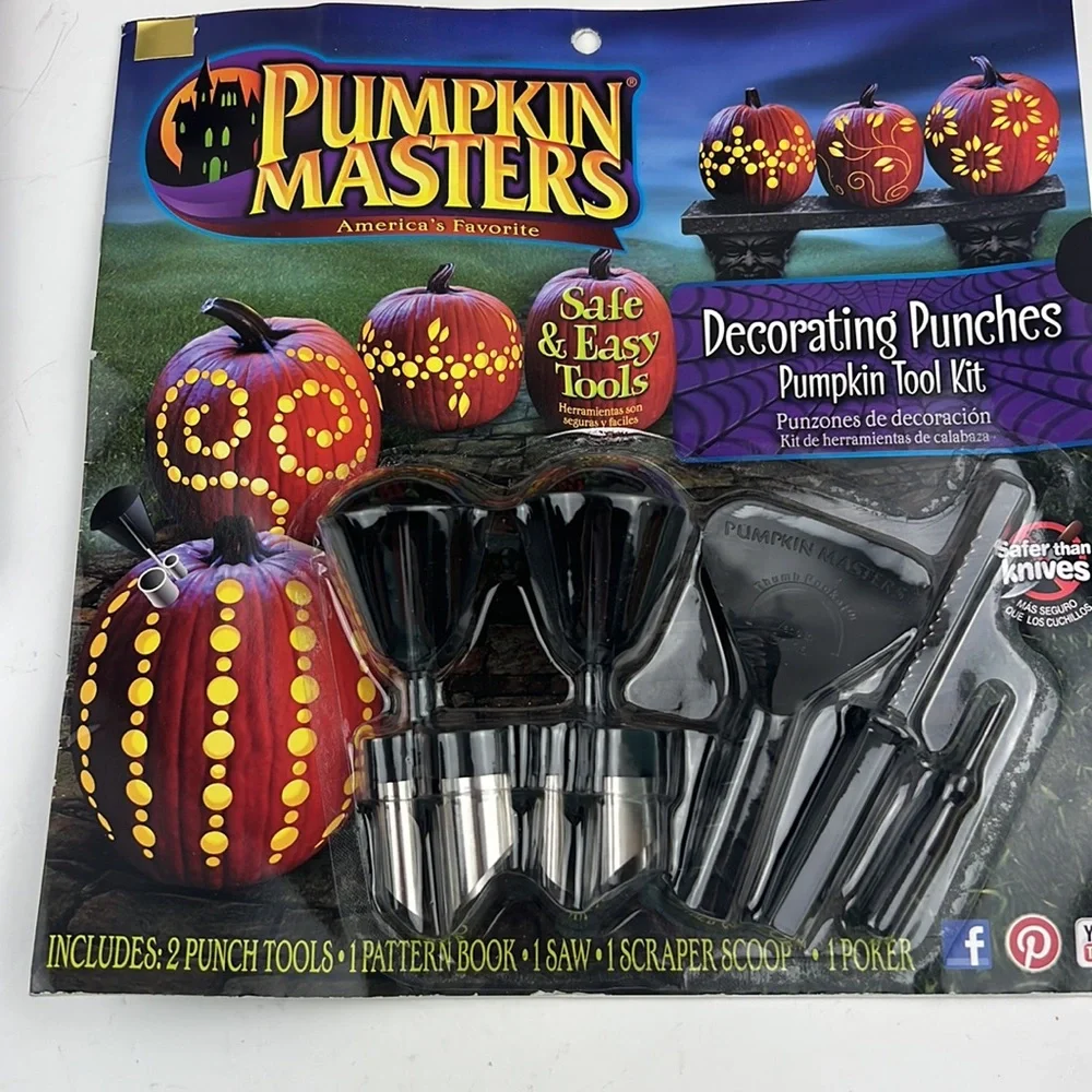 Pumpkin carving and decorating sets. Lights and musical lights.